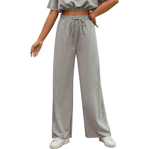 

Women's Sweatpants Jogger Pants Side Pockets Drawstring Cotton Solid Color Sport Athleisure Pants Pants / Trousers Bottoms Moisture Wicking Breathable Soft Comfortable Everyday Use Casual Daily