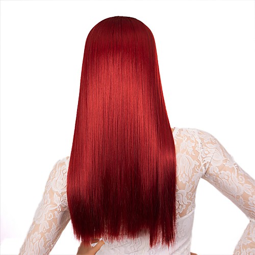 

foreign trade wigs hair band wig headgear headscarf wig long straight hair wine red wig headgear