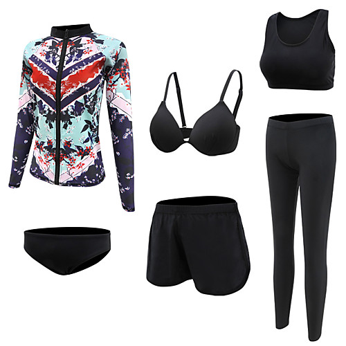 

Women's Rash Guard Dive Skin Suit Spandex Swimwear Quick Dry Breathable Long Sleeve Swimming Diving Surfing Autumn / Fall Spring Summer / 6pcs