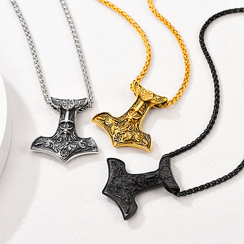

Women's Men's Pendant Necklace Necklace Retro Vintage Titanium Steel Black Gold Silver 555 cm Necklace Jewelry 1pc For Halloween Gift Birthday Party Festival / Charm Necklace