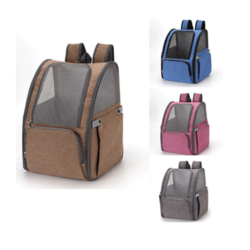 

Dog Cat Pets Carrier Bag Travel Backpack Shoulder Messenger Bag Dog Carrier Backpack Adjustable Portable Breathable Solid Colored Classic Oxford Cloth puppy Small Dog Training Outdoor Hiking Blue