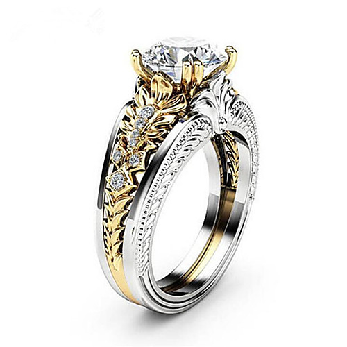 

Ring tiny diamond Geometrical Gold Copper Flower Fashion 1pc 6 7 8 / Women's
