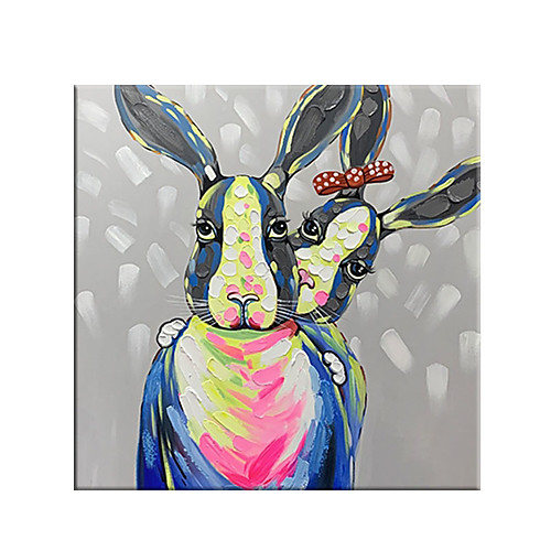 

100% Hand painted By Professional Artist 2020 Handmade Abstract Rabbit Oil Painting On Canvas Living Room Home Decor Animal Art