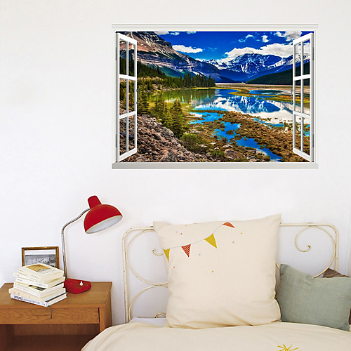 

3D False Window New Wall Paste Blue Sky Snow Mountain Home Corridor Background Decoration Can Be Removed Stickers