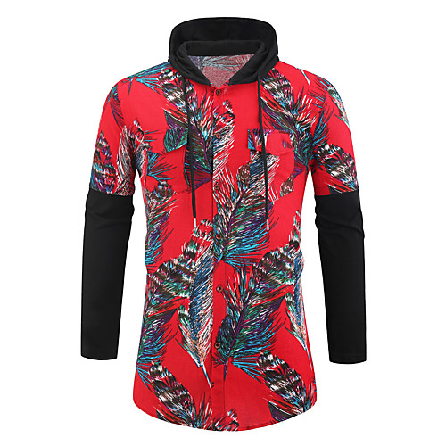

Men's Shirt Graphic Long Sleeve Daily Tops Red