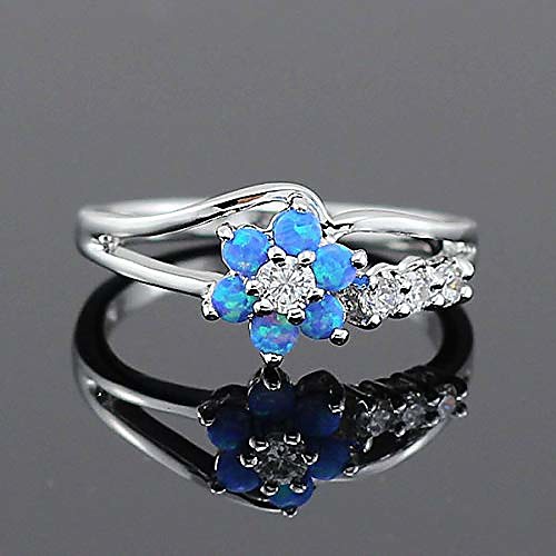 

exquisite round cut white created opal stone flower created opal rings women jewelry birthday proposal gift bridal engagement party band rings size 6-10