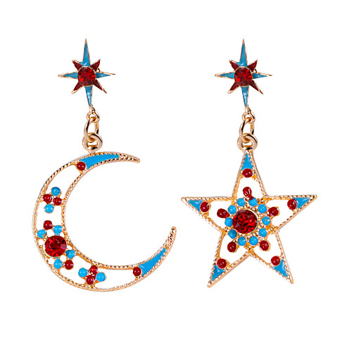 

moon stars earrings fashion jewelry hoop earrings funny earrings drop earrings long asymmetrical earrings for women bohemia cute earrings women dangle earrings