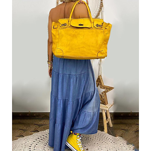 

1050# european and american new tube top elastic big swing denim dress