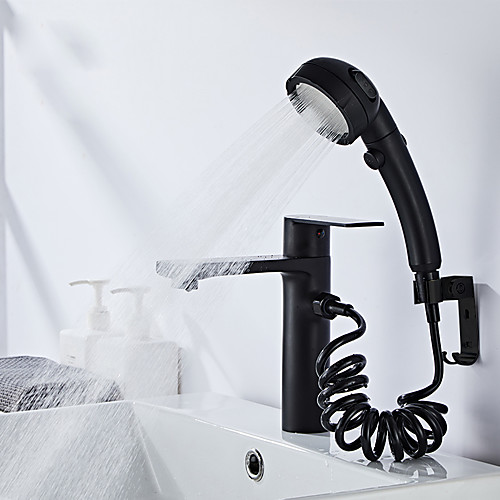 

Bathroom Sink Faucet - Classic / Pullout Spray Electroplated / Painted Finishes Centerset Single Handle Two HolesBath Taps