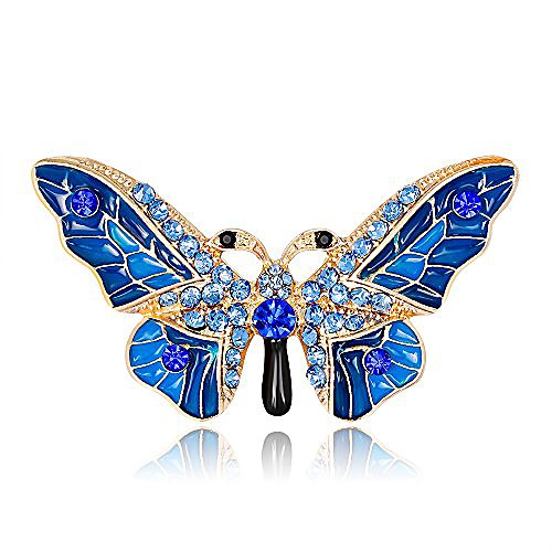 

gyayu butterfly brooch pins women enamel insect pin lapel pin safety pin (blue)