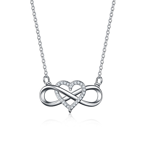 

heart-shaped necklace lucky 8 diamond love pendant necklace jewelry