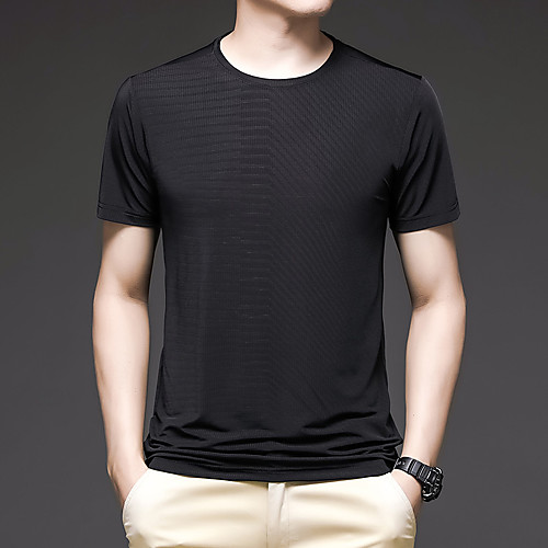 

Men's T shirt Hiking Tee shirt Short Sleeve Tee Tshirt Top Outdoor Quick Dry Lightweight Breathable Sweat wicking Autumn / Fall Spring Elastane Dark Grey White Black Fishing Climbing Running