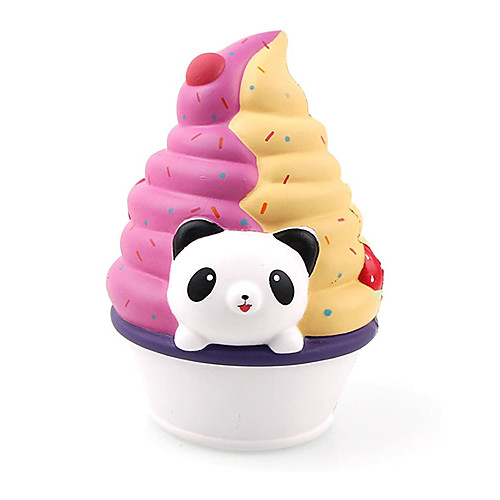 

Jumbo Squishies Panda Ice Cream Cone Slow Rising Scented Rainbow Squishy Toys Stress Relief Giant Squeeze Toys for Kids Adults