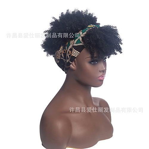 

foreign trade headscarves wigs black explosive head african ladies hot selling curly hair cross-border supply headbandwigs