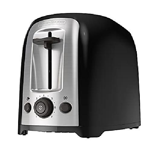

black decker 2-disc extra wide slit toaster, classic oval, black with stainless accents, tr1278b
