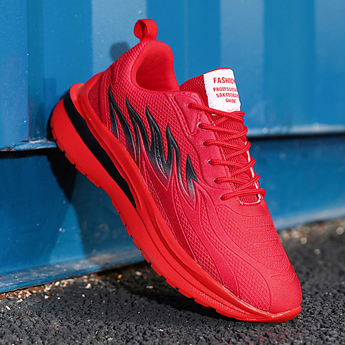

Men's Trainers Athletic Shoes Sporty Look Drive Shoes Casual Daily Walking Shoes PU Breathable Non-slipping Wear Proof Black / Red Red Blue Summer