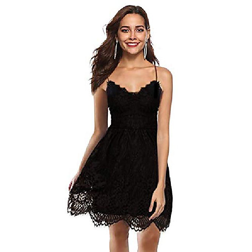 

missky v neck lace dress for women,straps club beach mini dress,black s
