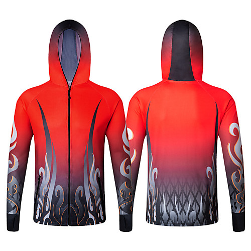 

Men's Hoodie Jacket Skin Coat Outdoor Quick Dry Lightweight Breathable Sweat-Wicking Jacket Spring Summer Fishing Camping & Hiking Cycling / Bike Blue and White Black / Red BlackGolden / Long Sleeve
