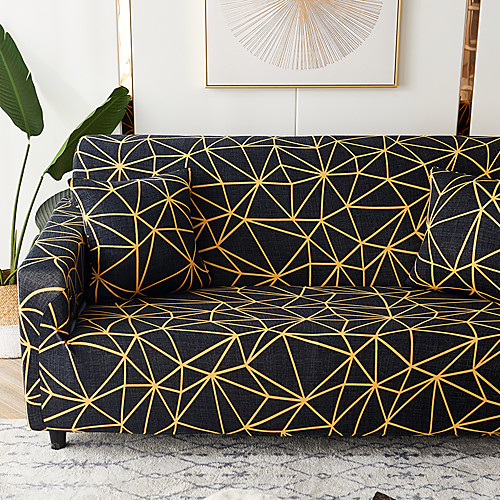

Sofa Cover Oblique Grid Print Furniture Protector Soft Stretch Spandex Jacquard Fabric