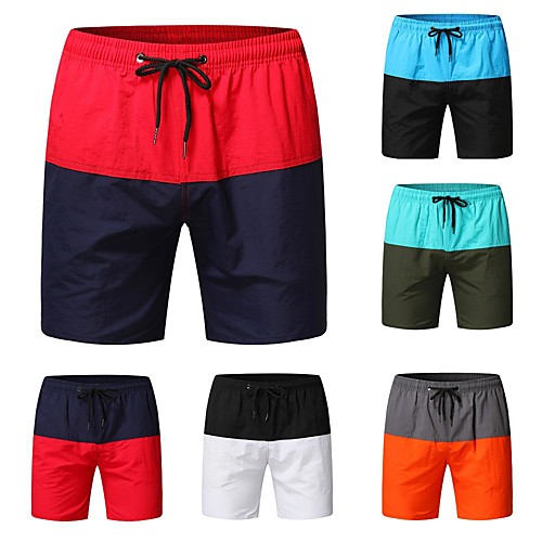 

Men's Casual Shorts Quick Dry Sports Leisure Sports Home Sweatpants Shorts Pants Multi Color Color Block Short Sporty Drawstring Patchwork Elastic Waist Black Red Green Dark Gray Navy Blue