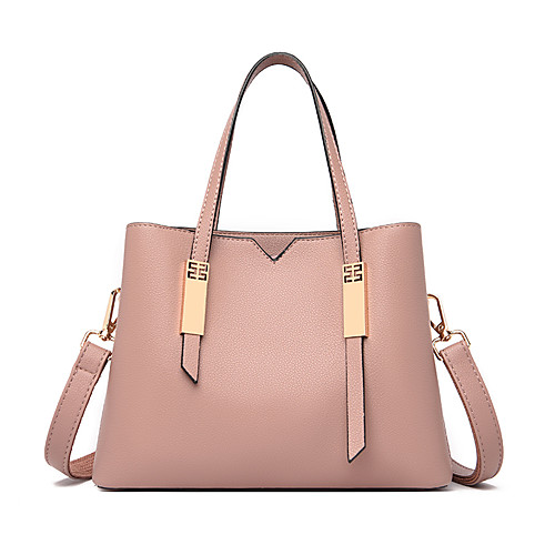 

Women's Bags PU Leather Satchel Top Handle Bag Date Office & Career 2021 Handbags Wine Black Red Blushing Pink