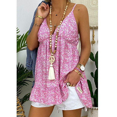 

2021ebay amazon new style designed for european and american women's loose and thin v-neck short-sleeved tie-dye printed dress