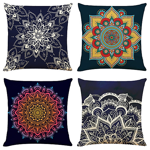 

Cushion Cover 4PCS Linen Soft Decorative Square Throw Pillow Cover Cushion Case Pillowcase for Sofa Bedroom 45 x 45 cm (18 x 18 Inch) Superior Quality Machine Washable