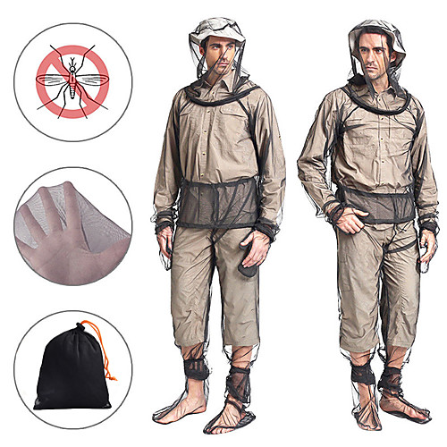 

Outdoor Mosquito Repellent Suit Bug Jacket Mesh Hooded Suits Fishing Hunting Camping Hiking Jacket Top Mitts Pants Net Yarn Mesh Cloth