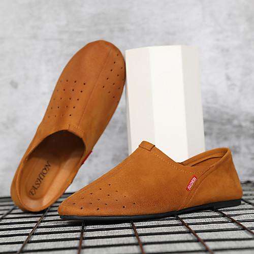 

Men's Loafers & Slip-Ons Casual Daily Outdoor Walking Shoes Nappa Leather Cowhide Breathable Handmade Non-slipping Booties / Ankle Boots Black Brown Spring Summer