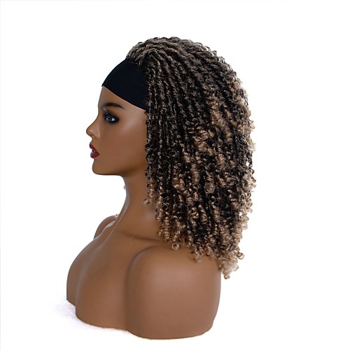 

foreign trade cross-border new turban wig gradient color curly hair amazon aliexpress manufacturers supply one drop shipping
