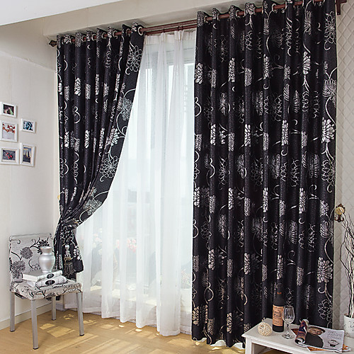 

American Country Style Hot Silver Embossed Full Blackout Curtains For Living Room Bedroom Study Room Curtains