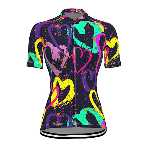 

21Grams Women's Short Sleeve Cycling Jersey Spandex Purple Heart Bike Top Mountain Bike MTB Road Bike Cycling Breathable Sports Clothing Apparel / Stretchy / Athleisure