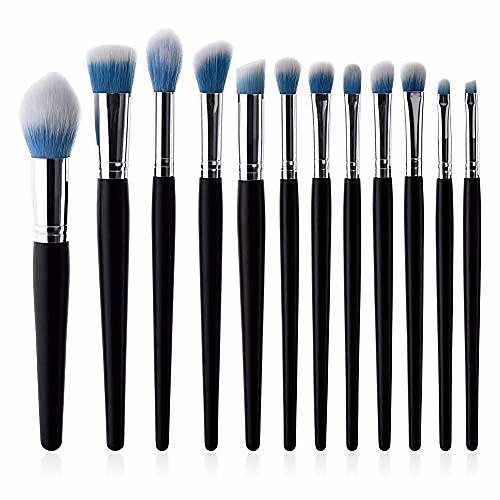 

makeup brushes set 12pcs blush brush foundation brush eyeshadow eyebrow concealer lip brush mini flame brush cosmetic beauty tool (black 1)