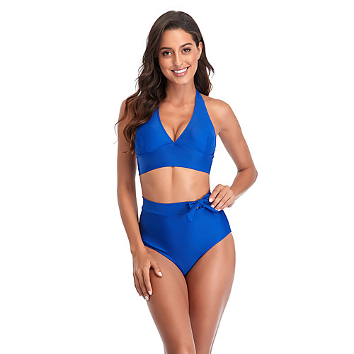 

Women's Tankini Spandex Swimwear Quick Dry Breathable Sleeveless Swimming Surfing Water Sports Solid Colored Summer