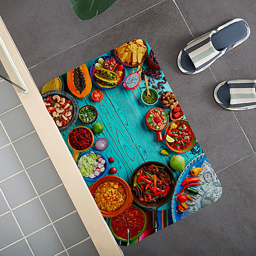 

Multicolored Spices Pattern Carpet Door Mat Bedroom Living Room Carpet Study Room Carpet Kitchen Bathroom Anti-slip Mat