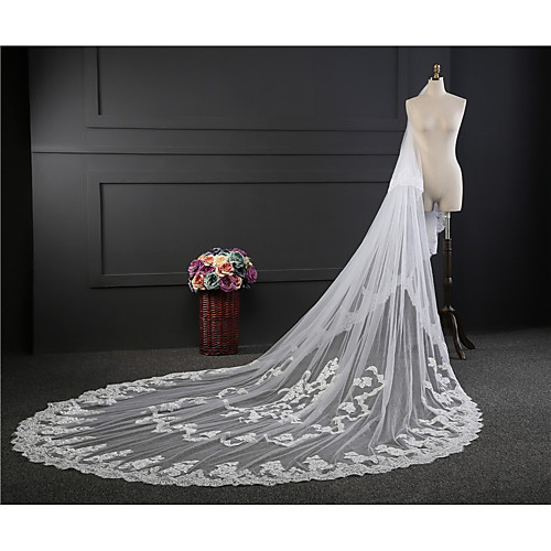 

Two-tier Cute Wedding Veil Chapel Veils with Bows Lace / Tulle