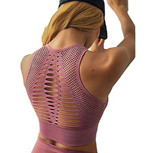 

women sports bra high impact seamless yoga and running bra workout crop tops (type a green, large)