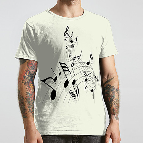 

Men's Unisex Tee T shirt 3D Print Symbol Graphic Prints Plus Size Print Short Sleeve Casual Tops Fashion Designer Big and Tall Beige