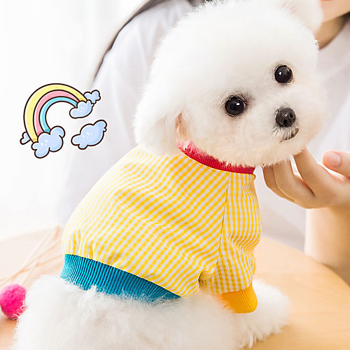 

Dog Cat Shirt / T-Shirt Vest Plaid Basic Adorable Cute Casual / Daily Dog Clothes Puppy Clothes Dog Outfits Breathable Yellow Costume for Girl and Boy Dog Cotton Fabric XS S M L XL XXL