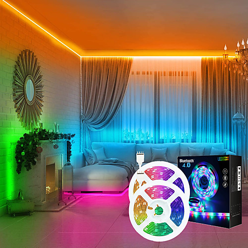 

LED Strip Lights Music Sync 2x7.5M 50ft Colour Changing 5050 RGB LED Light Strips Starry Sky Projector Light Dream Cloud Pendant Light Combination Built-in Bluetooth App Controlled