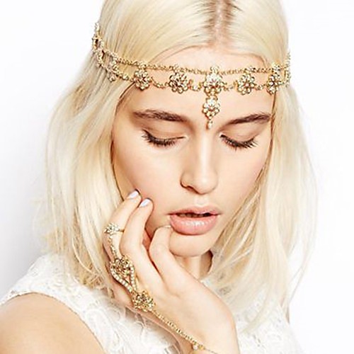 

Classic Style Retro Alloy Headpiece with Rhinestone / Pearls 1 Piece Special Occasion / Party / Evening Headpiece
