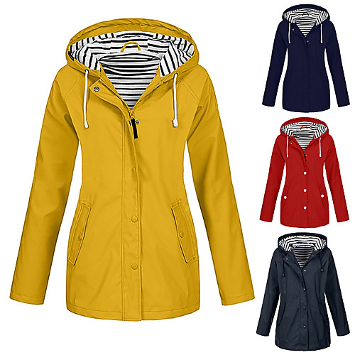 

women rain jacket waterproof with hood lightweight raincoat outdoor windbreaker plus size dongdong