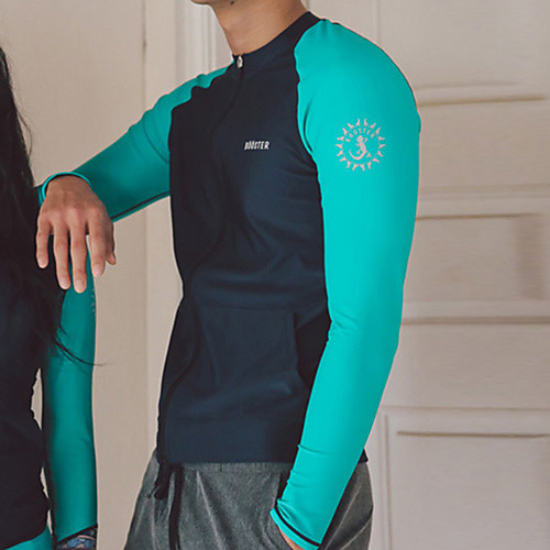 

Men's Rash Guard Dive Skin Suit Swimwear Breathable Quick Dry Long Sleeve 3-Piece Front Zip - Swimming Diving Surfing Patchwork Autumn / Fall Spring Summer