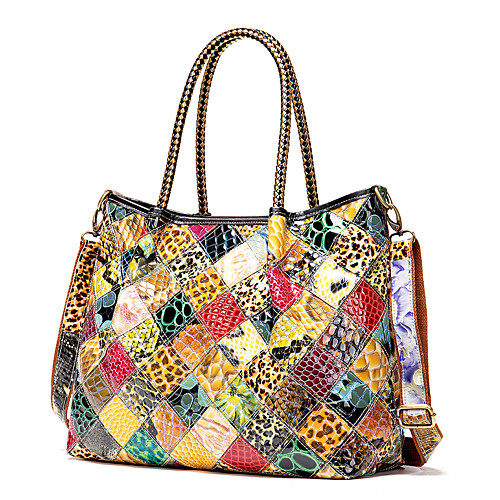 

women's bags 2020 new fashion leather women's bags large-capacity stitching trendy cowhide ladies handbags 750c