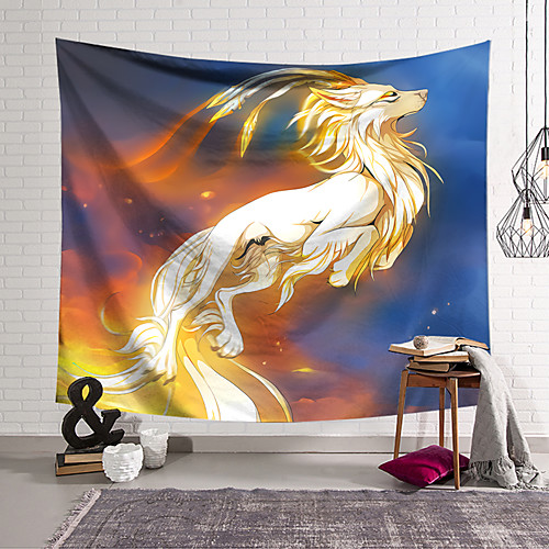 

Wall Tapestry Art Decor Blanket Curtain Hanging Home Bedroom Living Room Dragon Painting Style Animal Fantasy