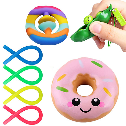 

7 pcs Sensory Fidget Toys Set Soybean Squeeze Stress Relief Balls with Fidget Hand Toys for Kids Adults Calming Toys for ADHD Autism Anxiety Relief
