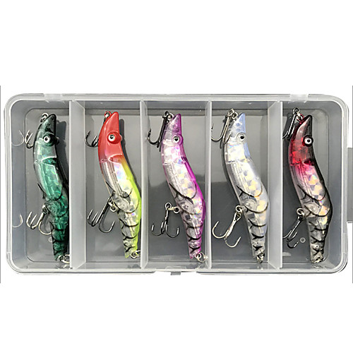 

5 pcs Lure kit Fishing Lures Crawfish lifelike 3D Eyes Bass Trout Pike Sea Fishing Lure Fishing Freshwater and Saltwater