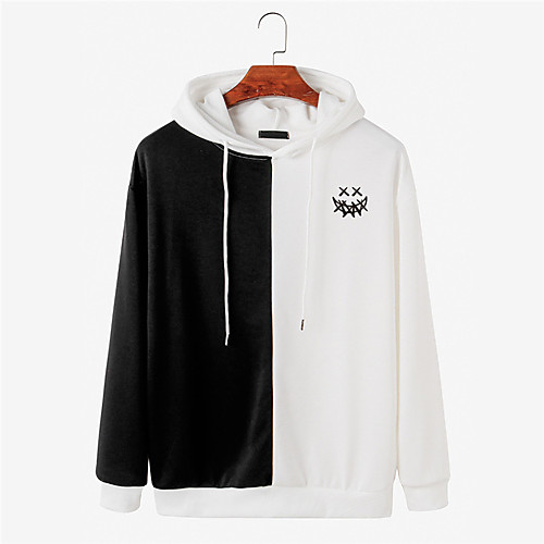 

Men's Pullover Hoodie Sweatshirt Color Block Graphic Prints Grimace 3D Sports & Outdoor Daily Sports Hot Stamping Basic Casual Hoodies Sweatshirts White Black