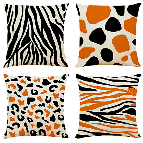 

Cushion Cover 4PCS Linen Soft Decorative Square Throw Pillow Cover Cushion Case Pillowcase for Sofa Bedroom 45 x 45 cm (18 x 18 Inch) Superior Quality Machine Washable