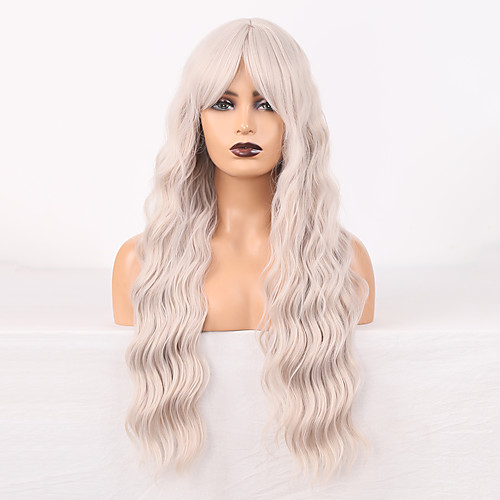 

Cosplay Costume Wig Synthetic Wig Wavy Loose Curl Middle Part Wig 24 inch Grey Synthetic Hair Women's Odor Free Fashionable Design Soft Gray